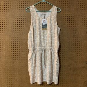 Avalanche Dress Size Large Beige Floral Drawstring Athletic Athleisure Tank